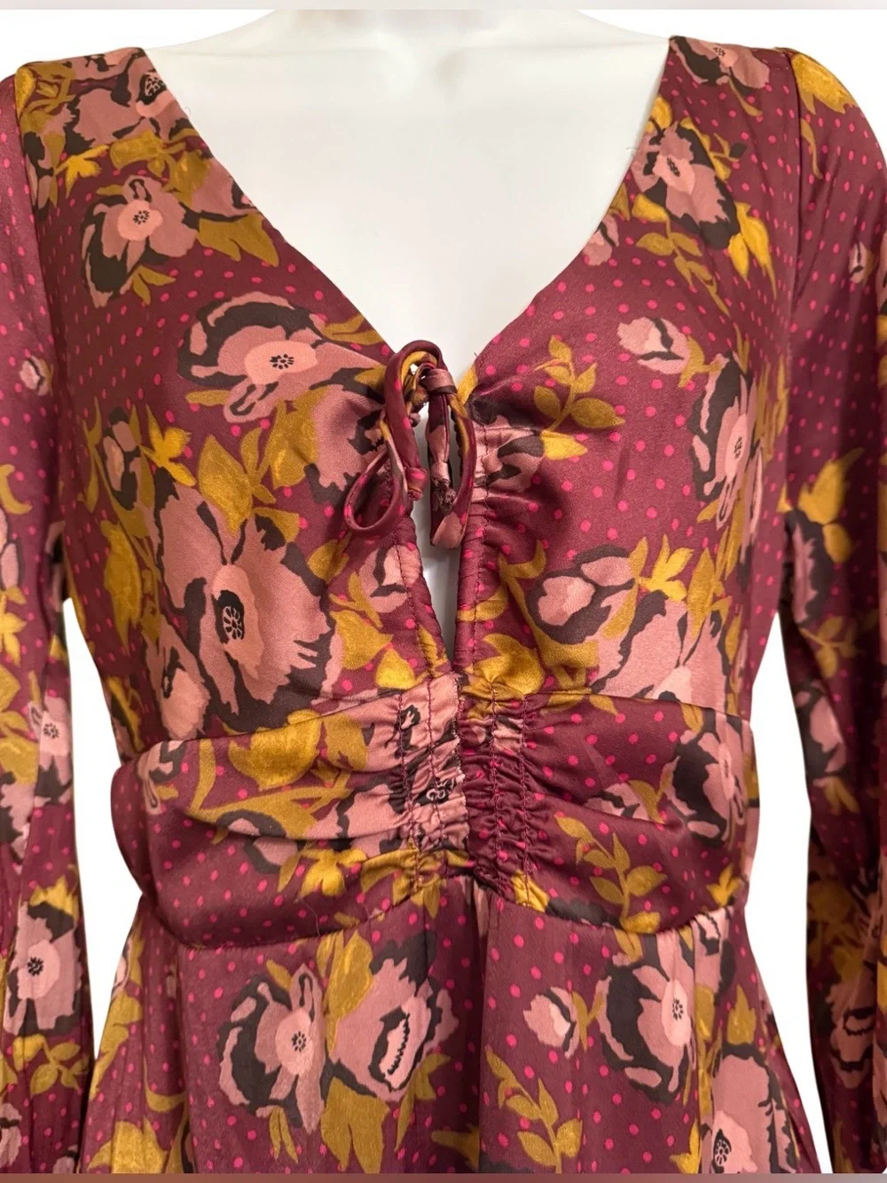 Free People Morning Light Mini Dress Size 8 Purple Floral NWT Flaw